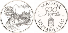 Hungary 500 Forint 1994 BP
KM# 708; Silver., Proof; Old Danube Ship Series - Carolina