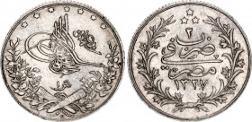 Egypt 1 Qirsh 1910 W (AH1327/2)
KM# 305; N# 22003; Silver; Mehmed V Reşâd; Mintage 251000 Pcs; AUNC