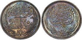 Egypt 20 Piastres 1917 AH 1335
KM# 321; Silver; Hussein Kamel; AUNC/UNC with nice toning