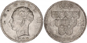 Belgium 50 Francs 1940
KM# 122.1; Schön# 77; N# 8310; Silver; Léopold III; MInt: Brussels; AUNC Toned