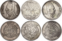 Egypt Lot of 10 Piastres 1920 - 1929
N# 28420; N# 25074; N# 25075; Silver; VF-XF