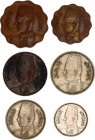 Egypt Lot of 6 Coins 1938 - 1950
KM# 358; 359; 360; 363; 364; 361; Copper-Nickel & Bronze; Farouk I; XF-AUNC