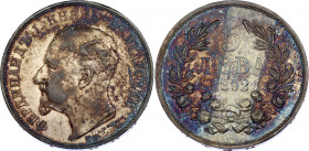 Bulgaria 5 Leva 1892 KB
KM# 15; Silver; Ferdinand I; Mint: Kremnitz; XF-AUNC Toned