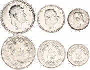 Egypt 25 & 50 Qirsh & 1 Pound 1970 AH 1390
KM# 422 - 423 - 425; Silver; President Nasser; UNC