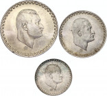 Egypt 25 & 50 Qirsh & 1 Pound 1970 AH 1390
KM# 422 & 423 & 425; Silver; President Nasser; AUNC-UNC