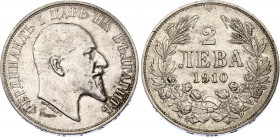 Bulgaria 2 Leva 1910
KM# 29; N# 34002; Silver; Ferdinand I; Mint Luster; XF