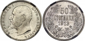 Bulgaria 50 Stotinki 1913 NGC MS 62
KM# 30; N# 12341; Silver; Ferdinand I; With full mint luster