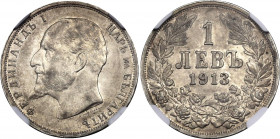 Bulgaria 1 Lev 1913 NGC AU 58
KM# 31; Silver; Ferdinand I; Mint: Vienna and Kremnitz; AUNC Toned