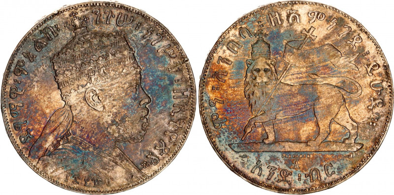 Ethiopia 1 Birr 1897 EE 1889 A
KM# 5; N# 22984; Silver; Menelik II; XF with nce...