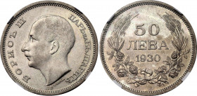 Bulgaria 50 Leva 1930 BP NGC MS 62
KM# 42; N# 12381; Silver; Boris III