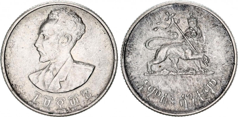 Ethiopia 50 Cents 1944 EE 1936
KM# 37; Schön# 33; N# 7134; Silver; Hailé Selass...