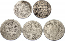 Morocco Lot of 5 Coins 1882 - 1903
N# 8394; N# 19214; Silver; Moulay al-Hasan I; VF-XF