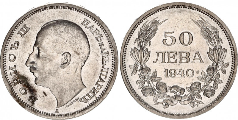 Bulgaria 50 Leva 1940 A
KM# 48; Schön# 42a; Copper-Nickel; Boris III; Mint: Ber...