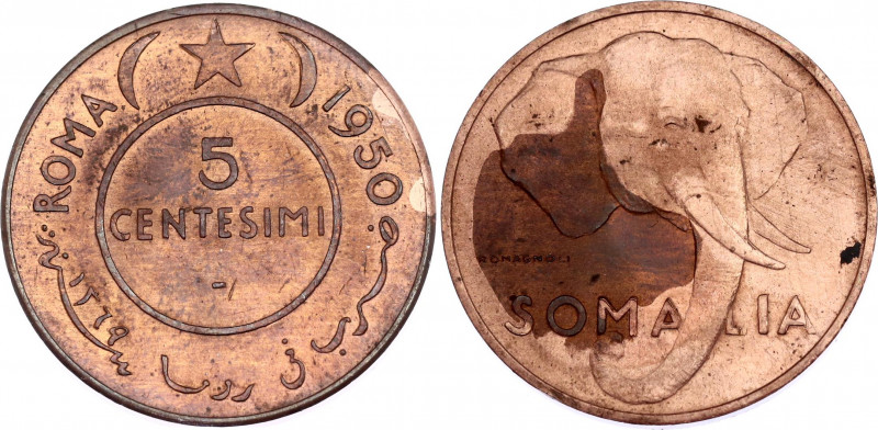 Somalia 5 Centesimi 1950
KM# 2, Schön# 2; N# 11545; Brass; Trust Territory; UNC...