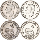 South Africa 2 x 5 Shillings 1947 - 1948
KM# 31, 40.1; Silver; George VI; XF