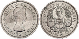 Southern Rhodesia 1 Crown 1953
KM# 27; Schön# 31; Silver; Elizabeth II; 100th Birthday of Cecil Rhodes; Mint: Royal Mint, London; AUNC