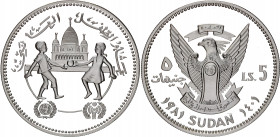 Sudan 5 Pounds 1981 AH 1401
KM# 87; Silver., Proof; International Year of the Child