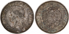 Argentina 20 Centavos 1882
KM# 27; N# 8160; Silver; XF Toned