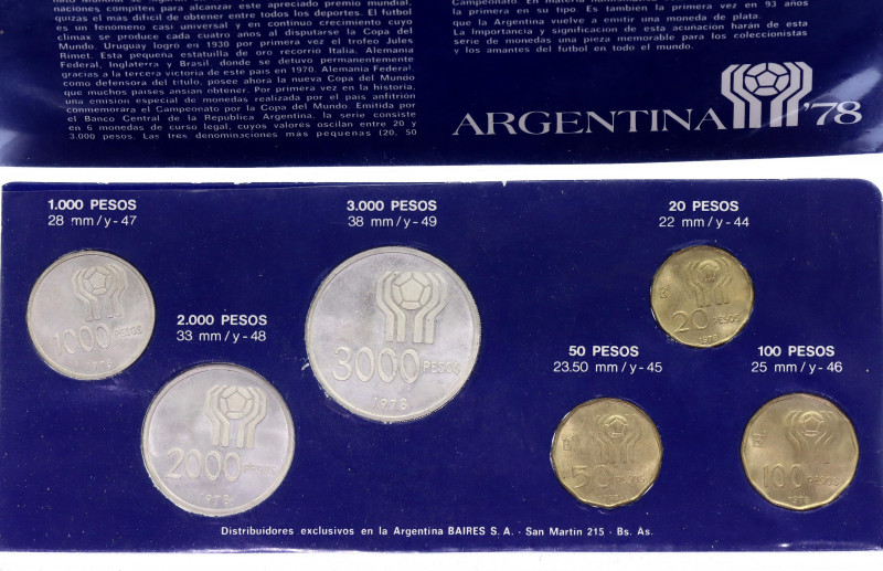 Argentina Set of 6 Coins 1978
KM# MS35; With silver; World Football Championshi...