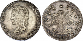 Bolivia 4 Soles 1859 PTS FJ
KM# 123; N# 23934; Silver; AUNC, weak strike