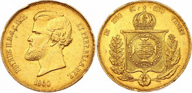 Brazil 20000 Réis 1860
KM# 468; N# 36144; Gold (.917) 17.93 g.; Pedro II; VF-XF