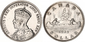 Canada 1 Dollar 1935
KM# 30; Silver; Georg V Silver Jubilee; UNC with mint luster & hairlines