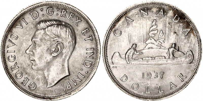 Canada 1 Dollar 1937
KM# 37; Silver; Georg VI Voyageur; UNC