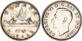 Canada 1 Dollar 1945
KM# 37; Type "5/5"; Silver; George VI; XF