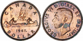 Canada 1 Dollar 1947
KM# 37; Maple Leaf; Silver; George VI; XF/AUNC with hairlines & nice toning
