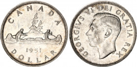 Canada 1 Dollar 1951
KM# 46; Arnprior Type; Silver; George VI; XF