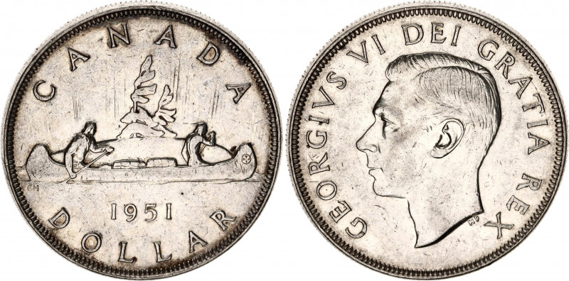 Canada 1 Dollar 1951
KM# 46; Silver; George VI; XF