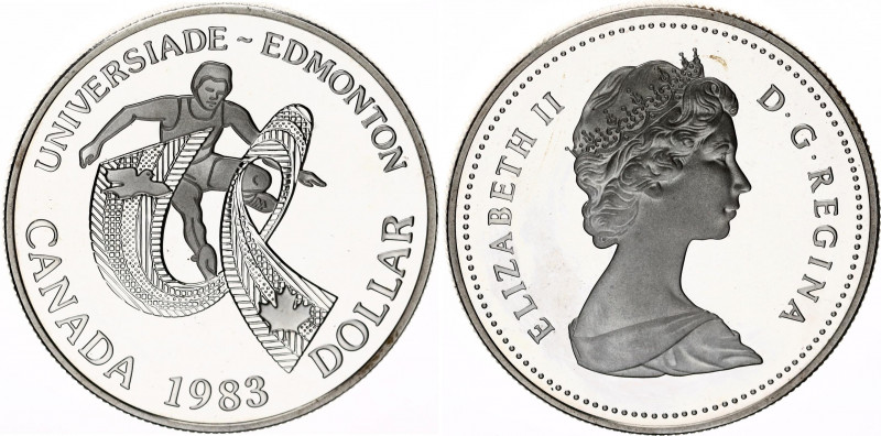 Canada 1 Dollar 1983
KM# 138; Silver., Proof; Elizabeth II; World University Ga...