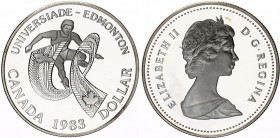 Canada 1 Dollar 1983
KM# 138; Silver., Proof; Elizabeth II; World University Games