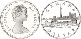 Canada 1 Dollar 1984
KM# 140; Silver., Proof; 150th Anniversary of Toronto