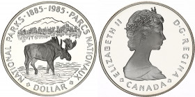 Canada 1 Dollar 1985
KM# 143; Silver., Proof; Elizabeth II; 100th Anniversary of the National Parks