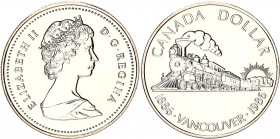 Canada 1 Dollar 1986
KM# 149; Silver., Prooflike; Vancouver, locomotive
