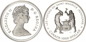 Canada 1 Dollar 1988
KM# 161; Silver., Proof; Iron workers