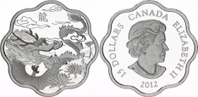 Canada 15 Dollars 2012
KM# 1186; Silver., Proof; Elizabeth II; Lunar Lotus; Year of The Dragon