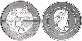 Canada 20 Dollars 2013
N# 41911; Silver (.999) 7.96 g., 27 mm; Elizabeth II; Hockey