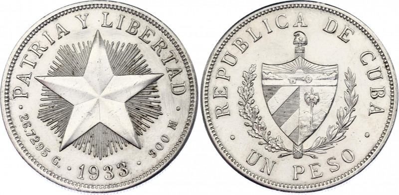 Cuba 1 Peso 1933
KM# 15.2; N# 9263; Silver; AUNC