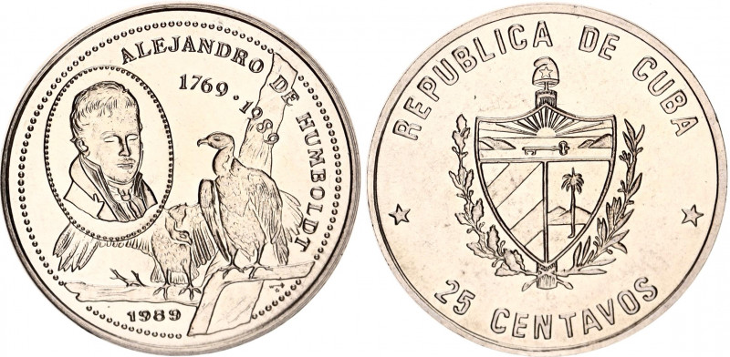 Cuba 25 Centavos 1989
KM# 361, JMA# AAEE365; N# 14184; Copper-Nickel; Alexander...