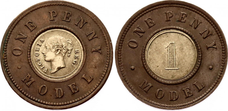 Great Britain 1 Penny Model 1844 - 1848 (ND) Token
Collin 9c; TC# 375285; Bimet...