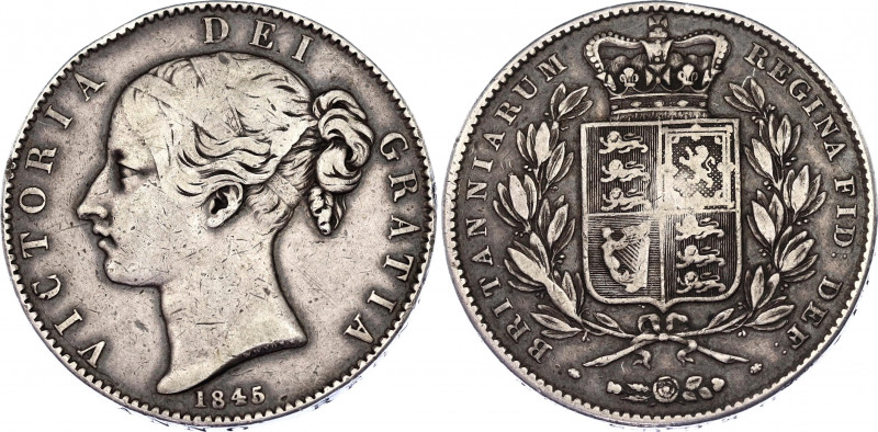 Great Britain 1 Crown 1845
KM# 741; Sp# 3882; Silver 27.96 g.; Victoria; XF- To...