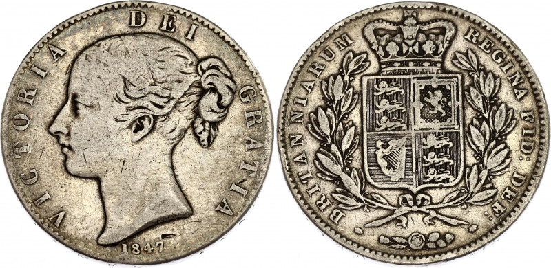 Great Britain 1 Crown 1847
KM# 741; Sp# 3882; Silver 27.94 g.; Victoria; VF-XF