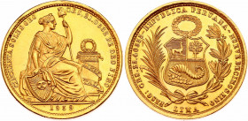 Peru 50 Soles Oro 1959
KM# 230; N# 46427; Gold (.900) 23.41 g.; UNC