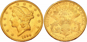 United States 20 Dollars 1890 S
KM# 74.3; N# 23125; Gold (.900) 33.44 g.; "Liberty Head - Double Eagle" with motto "TWENTY DOLLARS"; Mint: San Franci...