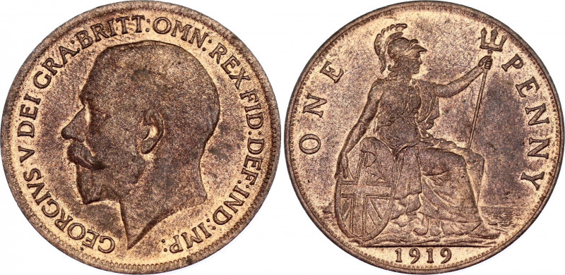 Great Britain 1 Penny 1917
KM# 810; Sp# 4051; Bronze; George V; UNC