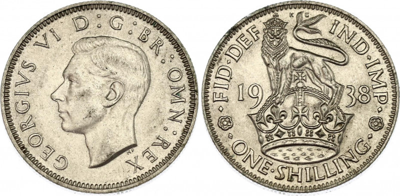 Great Britain 1 Shilling 1938
KM# 853; Sp# 4082; Silver; George VI; UNC