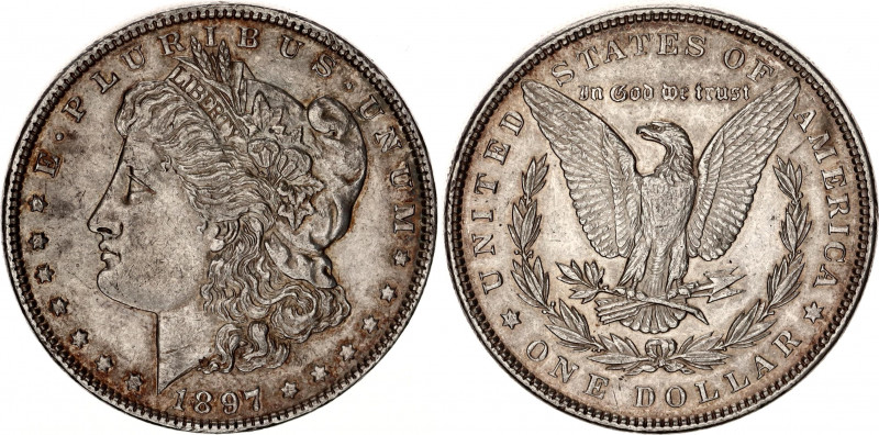 United States 1 Dollar 1897
KM# 110; Silver; "Morgan Dollar"; AUNC