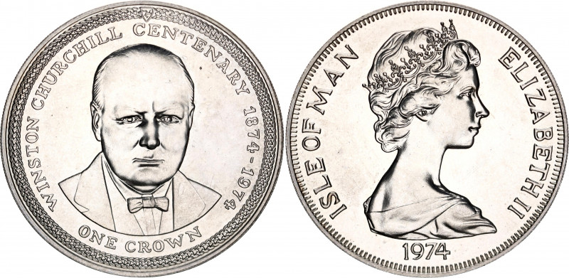 Isle of Man 1 Crown 1974
KM# 30a; Silver; Winston Churchill; UNC